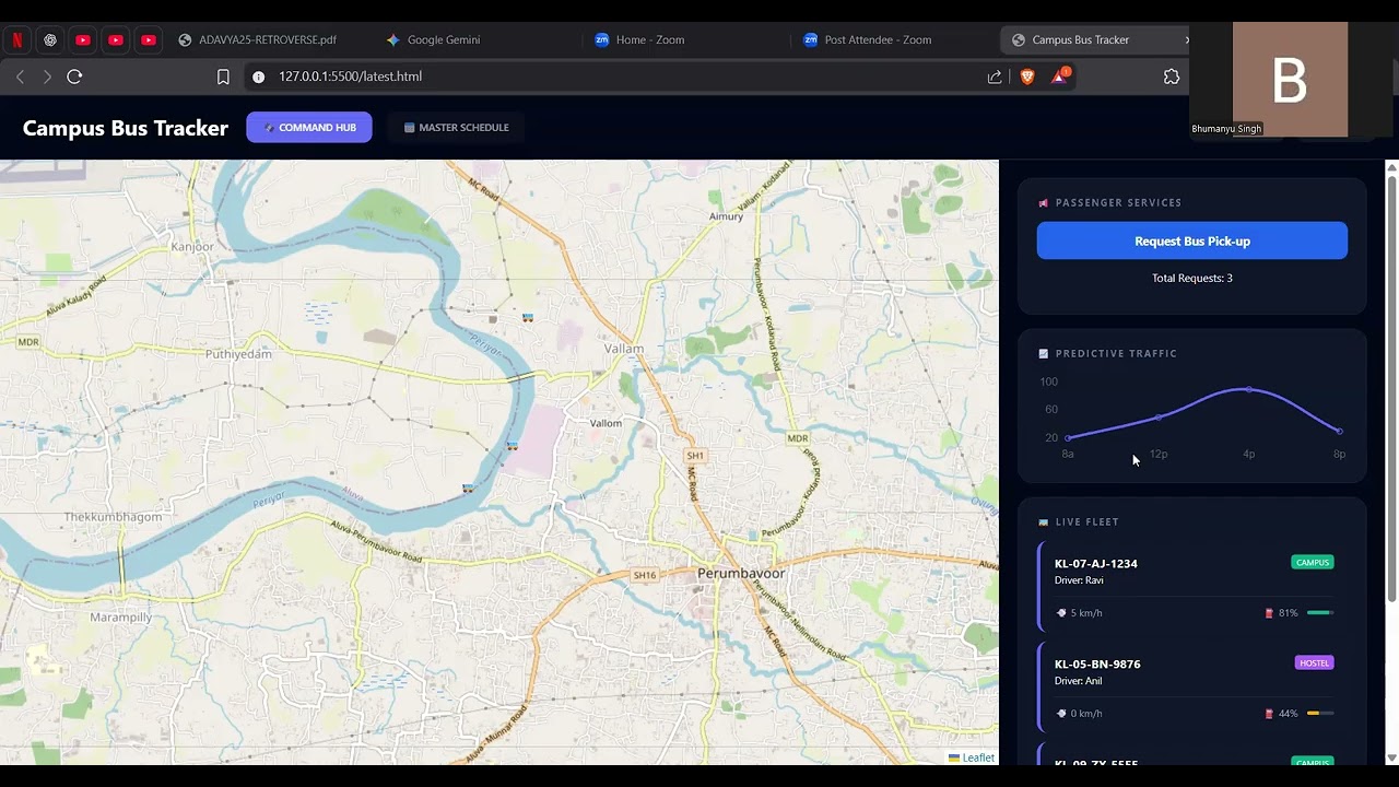 campus bus tracker|| vibe coding ||adavya 2025