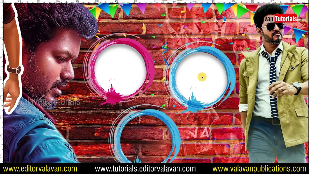 Sarkar Cutout Banner Design Actor Vijay Movie Poster Design Valavan Tutorials Youtube