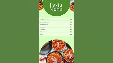 Delicious Digital Pasta Menus!  Restaurant Template Showcase#digitalmenu #restaurantmenu #foodmenu