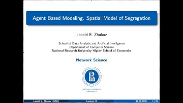 Network Science. Lecture17. Agent based modeling. Spatial model of segragation