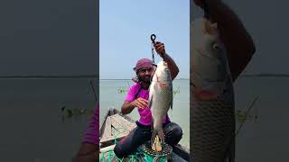River sider iron hook fishing with mango juice bite #fishing #fish
