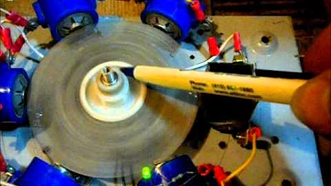 This is an experimental switched reluctance motor which uses only external electromagnets in the stator, and no windings or permanent magnets in the rotor. Thus it is a very simple, rugged, and low cost design. The expense and complexity may be in the controller. The principle is essentially using electromagnets to align a piece of steel and then switching the excitation to adjacent magnets to achieve motion. I think I need to work on the design of the rotor and the pole pieces so that the force aligns the rotor at an exact point of rotation, which means wider stator pole pieces or more narrow rotor tips.