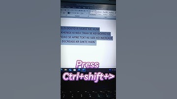 Ms word me Font size increase or decrease karne ka Shortcut keys💫