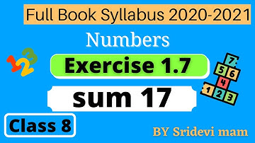 TN class 8 maths ch 1 ex 1.7 Miscellaneous practice problem sum 17 8th std full book new syllabus