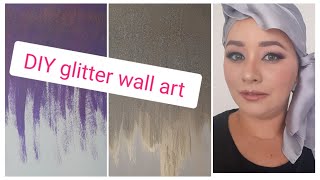 بغيتي تبدلي ديكور منزلك جبت لك تابلوهات عصرية روعة  Diy glitter wall art tuto tableaux pailletés