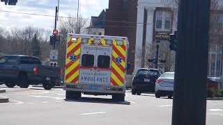 Foxborough, Ma Fire Department Rescue 26 Transporting To Stoughton Hospital.