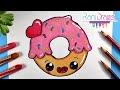 Cómo dibujar una DONA kawaii - How to draw kawaii DONUT