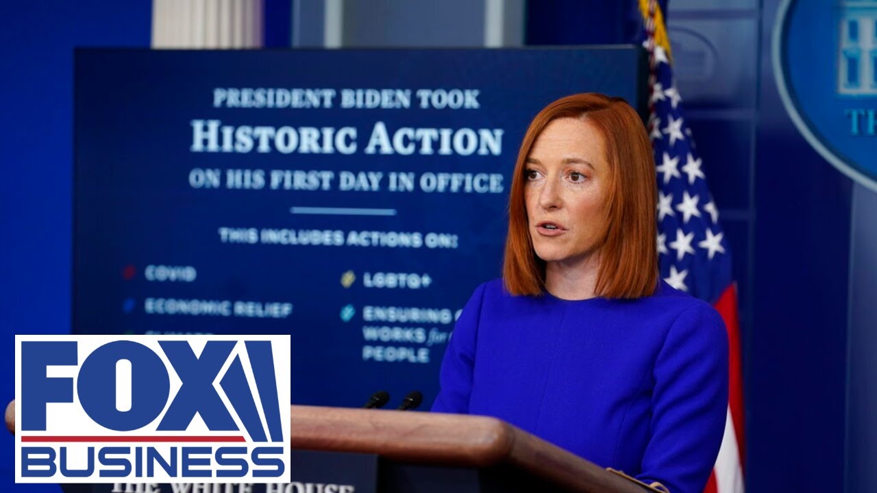 Secretary Jen Psaki holds a press briefing at White House