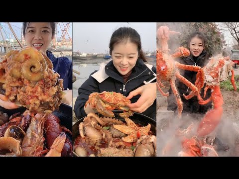 【FOOD CHINESE 】Fishermen Eat Seafood - Super Delicious Fresh Crab Dish of Chinese Girl #42