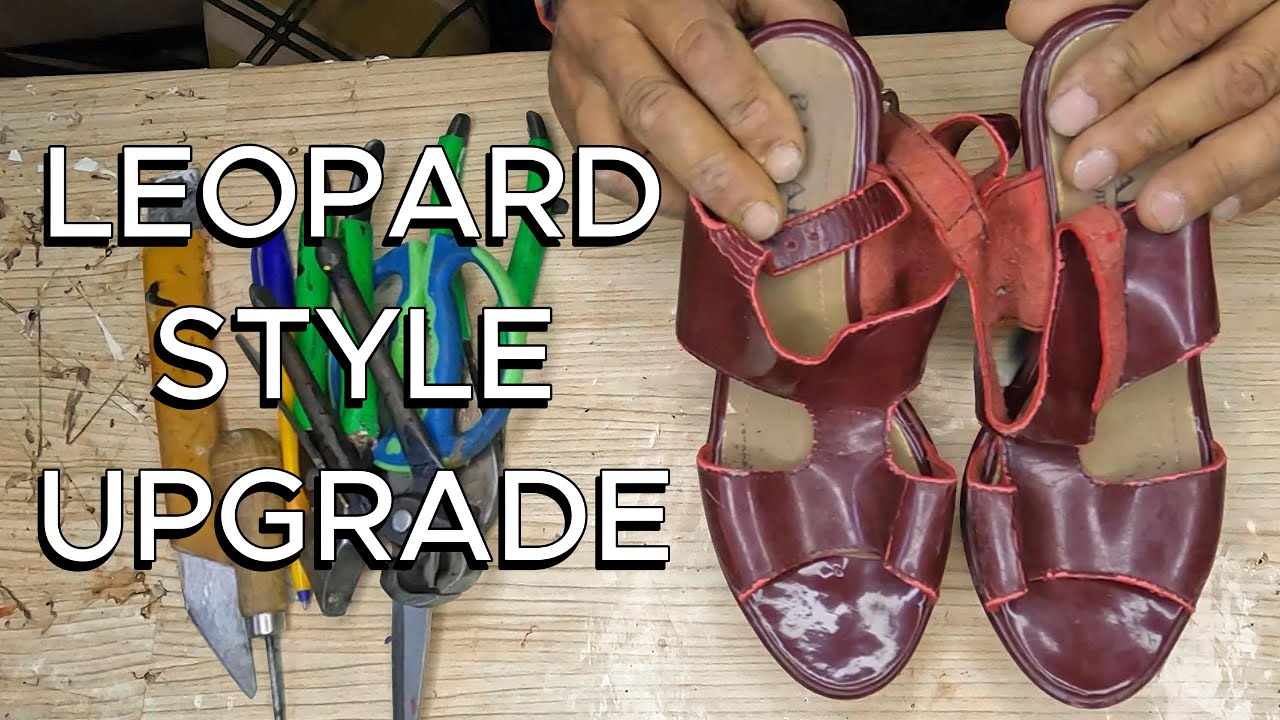 От испорченной до дизайнерской | Красные босоножки превращаются в леопардовый стиль
