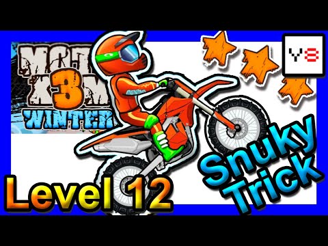 Moto X3m Winter Level 12 Amazing Trick World Record by Snuky - Y8 games 