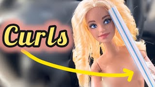 Giving Barbie Curls With Straws