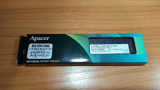 Обзор оперативки для ноута SO-DIMM DDR4 Apacer 8Gb 2666MHz CL19 SR 1.2V ES.08G2V.GNH