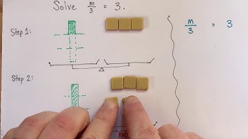 How to solve equations with fractions like x/a = b with algebra tiles and with written algebra