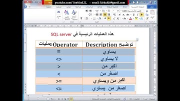 الدرس الثالث - اساسيات SQL Server 2008 R2- استخدام where - جزء 4