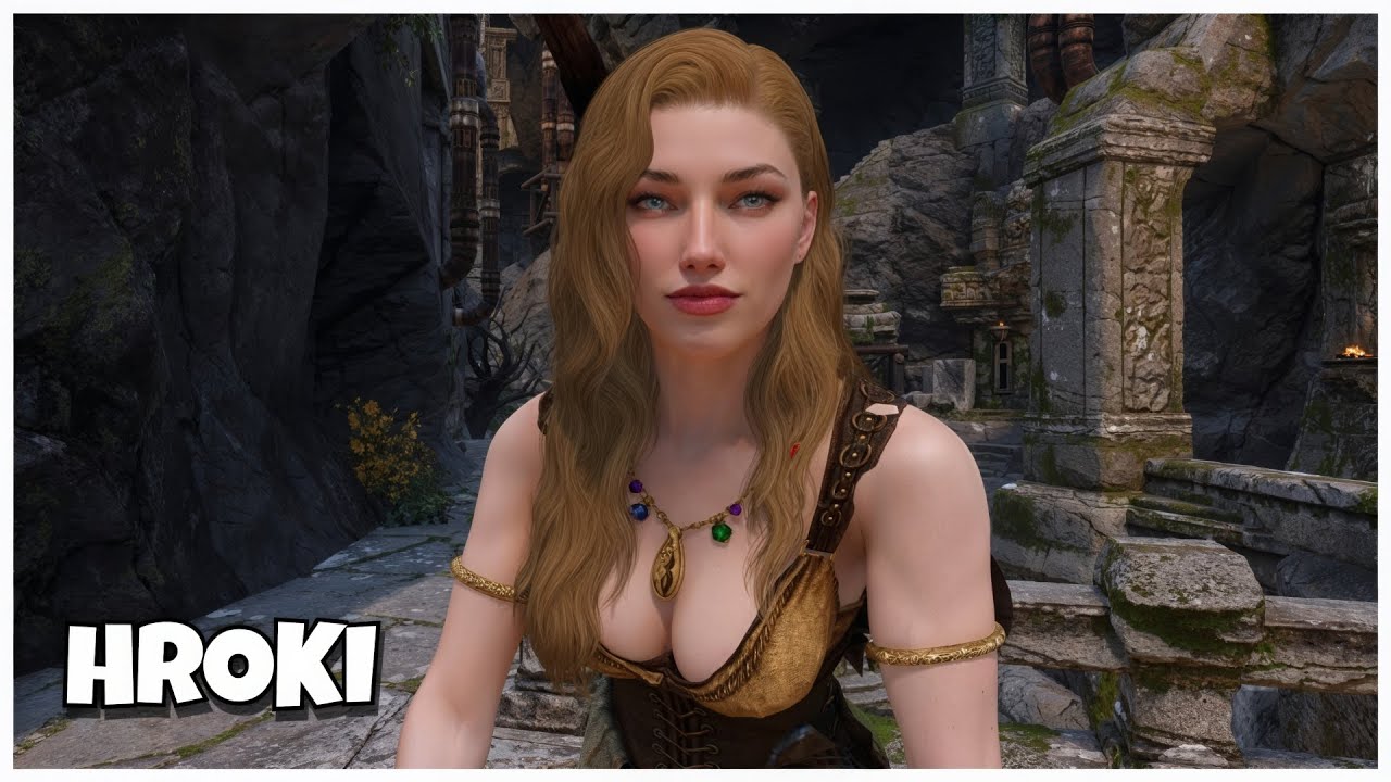 Discover The Seductive Charm Of Skyrim's Blonde Bombshell Follower Hroki In Markarth