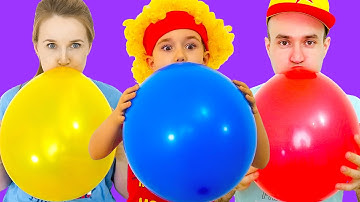 Learn colors with Balloons! Kids and daddy have fun playtime with color song !