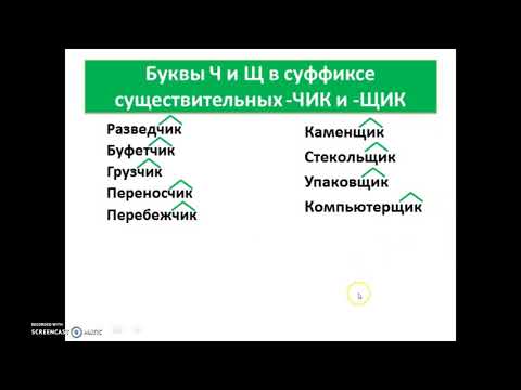 Буквы Ч и Щ в суффиксе существительных -чик и -щик