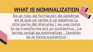 Activity #5 - Microteaching: Nominalization