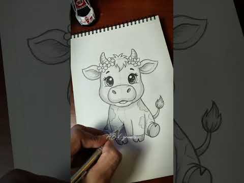 Cute cow drawing 😁 #shorts #ytshorts #youtubeshorts #cow #cuteanimals