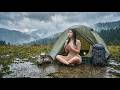 RAIN CAMPING in MOUNTAIN STORM ⛈️ Solo Camping ASMR | Rain &amp; Thunder Sounds