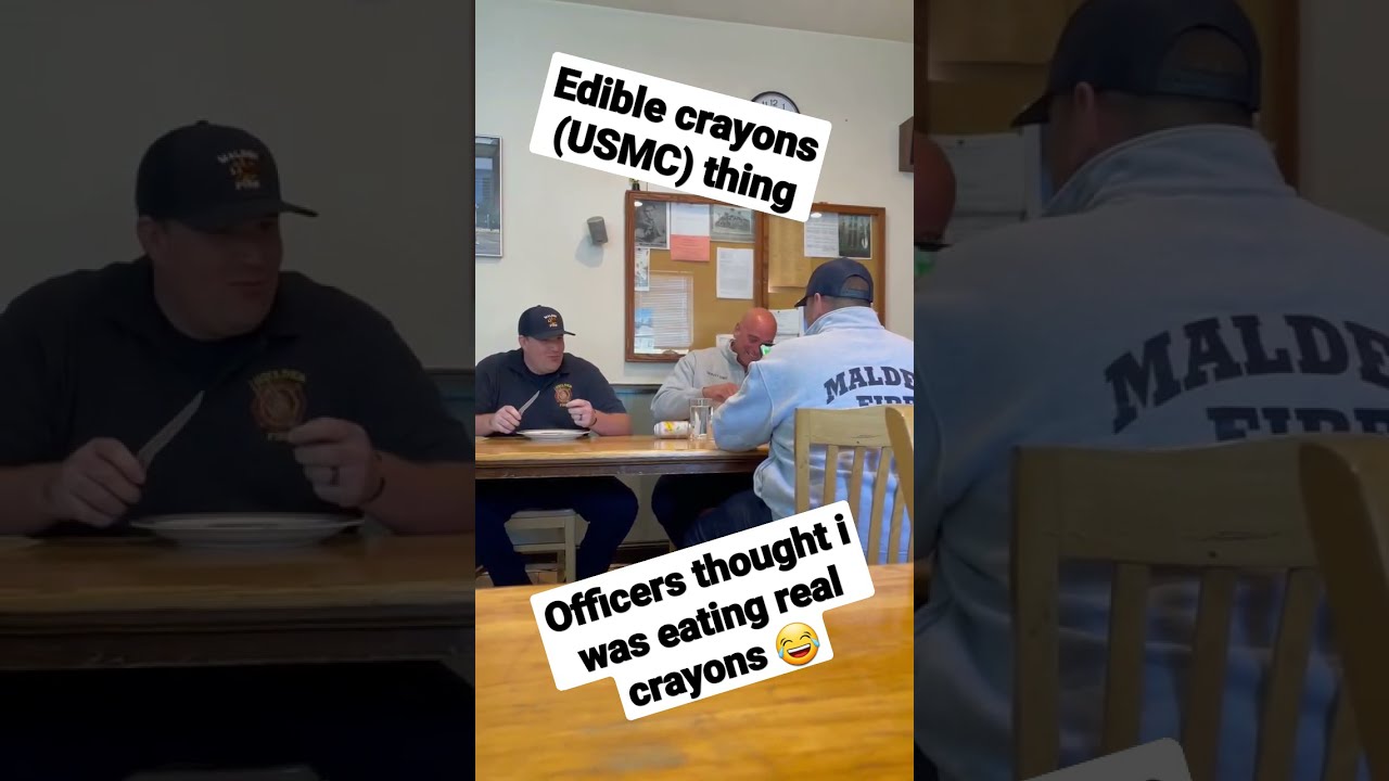 Eating some edible crayons in front of the officers 