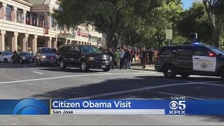 Former President Obama Visits With Tech Leaders In Silicon Valley