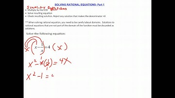Solving Rational Equations - Part 1