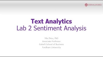 {Text Analytics} Lab 2 Sentiment Analysis