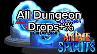 All Dungeon Drops | Anime Spirits | Roblox