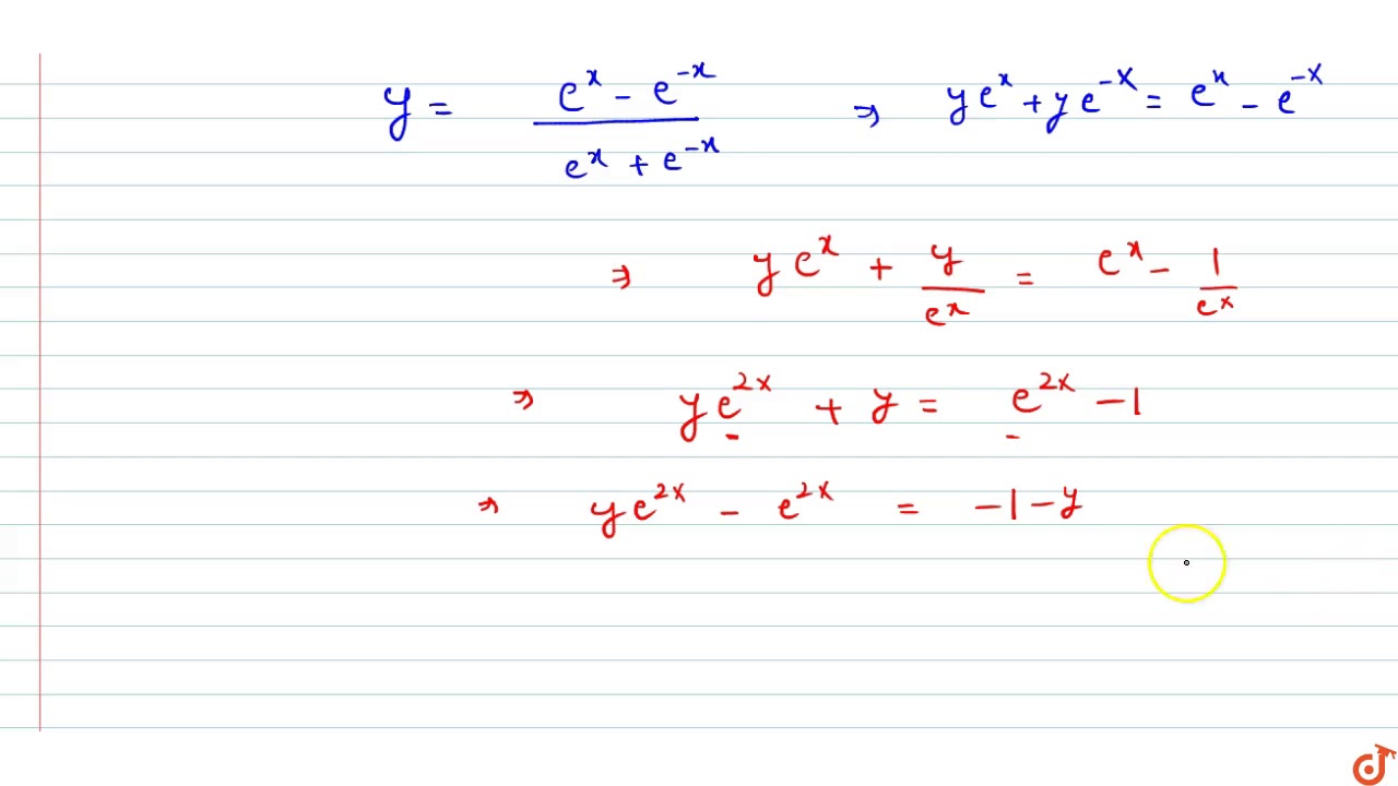The Inverse Of The Function F Rvec X In R X Lt1 Given By F X E X E X E X E X Youtube