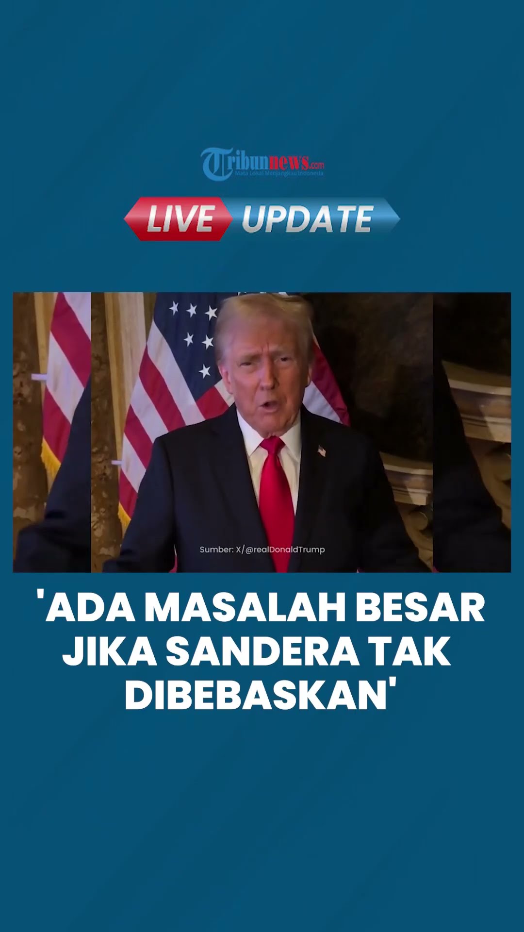 Ancaman Donald Trump: Ada Kerugian Besar Jika Sandera di Gaza Tak Dibebaskan sebelum 20 Januari