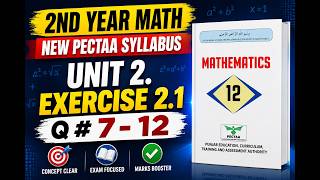 2nd class math new book 2026 unit 2 exercise 2.1 Q 7-12 in urdu|F.sc part 2 math new book|
