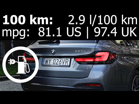 BMW 530e xDrive Touring: 100 km Fuel Consumption (Economy) Trip: 2.9 L/100 km, 81 MPG US | 97 MPG UK