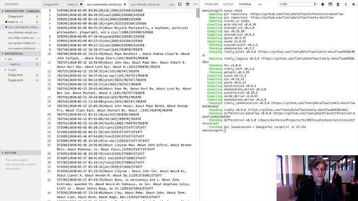 Live coding differential dataflow