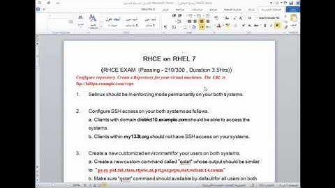 1.  RHCE Practice Exam RHEL 7