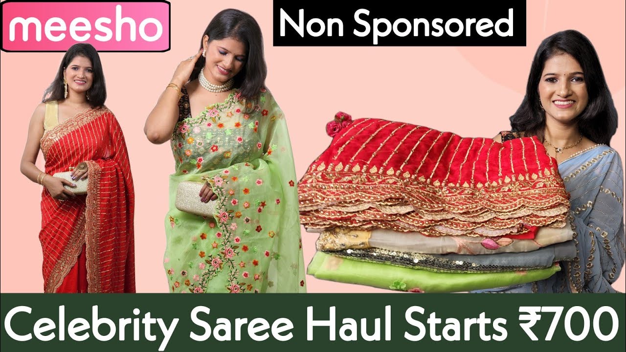 Meesho saree haul Non Sponsored Meesho Bollywood Saree Haul