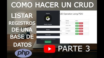 Como Hacer un CRUD en PHP con MYSQL- Parte 3 (Listar) Listar, Mostrar registros de una base de datos