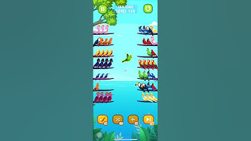 Bird sort puzzle walkthrough challenge level 153 part 2 #trending #viral #game #shortvideo #puzzle