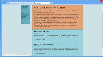 how to install lame acm codec