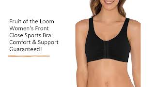 Fruit of the Loom Women's Front Close Sports Bra: Comfort & Support Guaranteed!