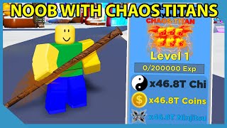 Noob With Full Team of Chaos Titan Pets! Got Stronger Than My Bully!  Roblox Ninja Legends