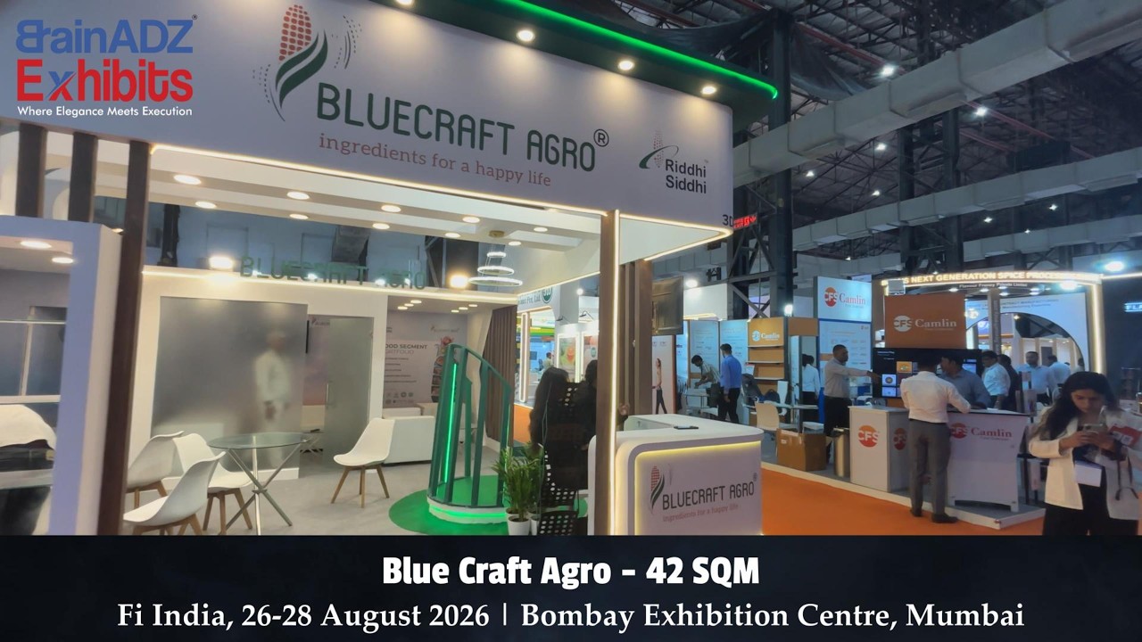 Blue Craft Agro | 42 SQM Exhibition Stall at Fi India 2026, Mumbai | BrainADZ Exhibits