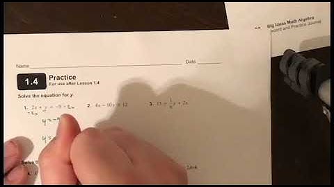Section 1.4: Rewriting Equations and Formulas