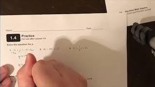 Section 1.4: Rewriting Equations and Formulas