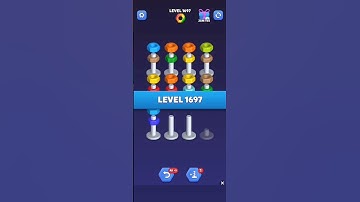 Nut Sort Level 1697 - Color Puzzle Game by Kiwi Fun #games #puzzle #NutSort #NutSortSolution