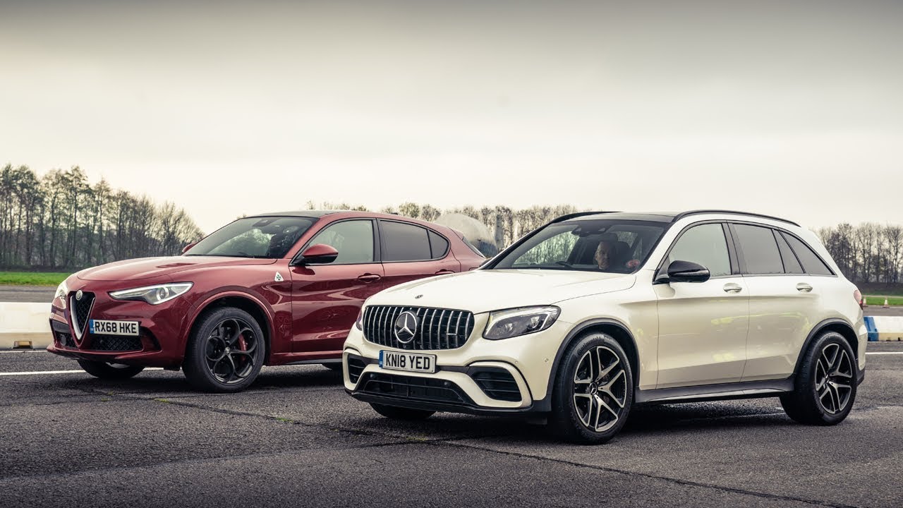 Alfa Romeo Stelvio Qv Vs Mercedes Amg Glc 63 Drag Races Top Gear