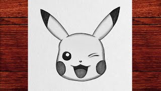 How to Draw Pikachu, Step by step tutorial drawings for beginners, Easy pencil drawings