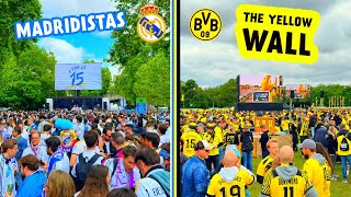AMAZING REAL MADRID & DORTMUND FANS IN LONDON 🔥WHITE & YELLOW SEA 😲