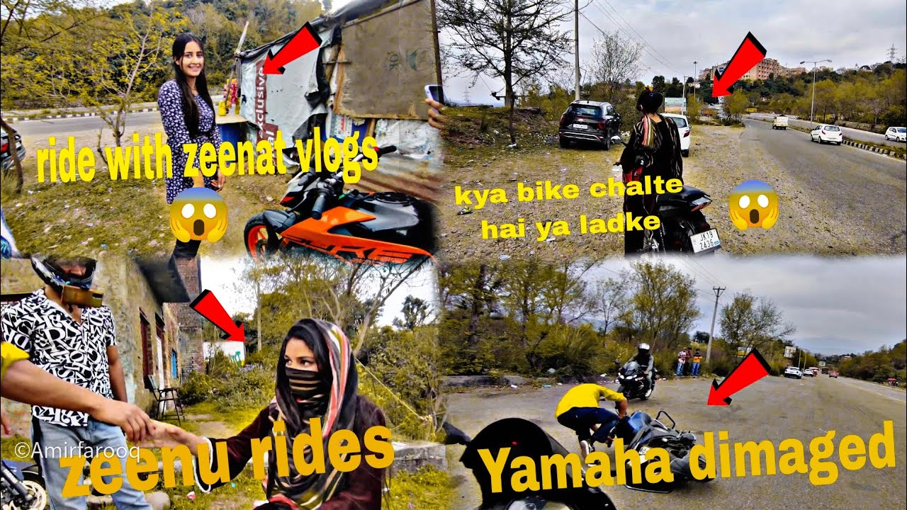 met with zeenat vlogs 😱- ride with zeenu rides 😱 Yamaha dimeg 😭 - YouTube